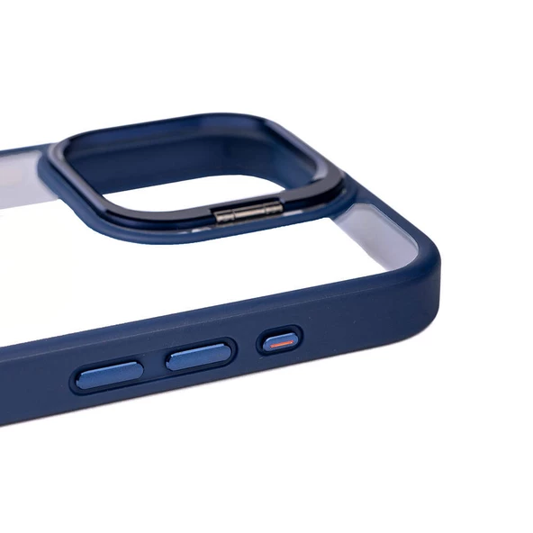 iPhone 15 Pro Kılıf Kamera Lens Korumalı Standlı Klon Lensli Kılıf - Resim 7