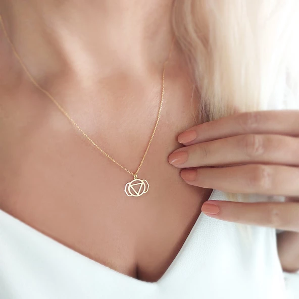 Vaoov 925 Ayar Gümüş Üçüncü Göz Çakra Kolye - Resim 4