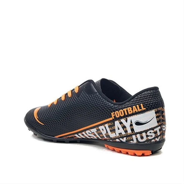 Walked 233 Erkek Büyük Numara Siyah Turuncu Halı Saha Ayakkabısı - 2