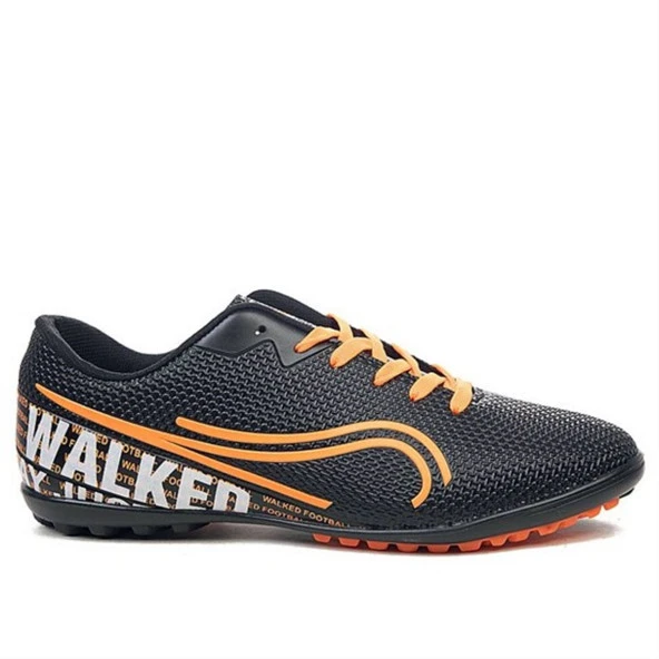Walked 233 Erkek Büyük Numara Siyah Turuncu Halı Saha Ayakkabısı - 3