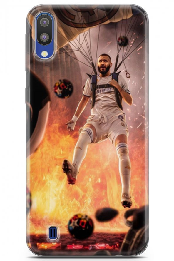 Samsung Galaxy M10 Uyumlu Kılıf Supers 03 Karim Benzema Real Madrid Arka Kapak Beyaz