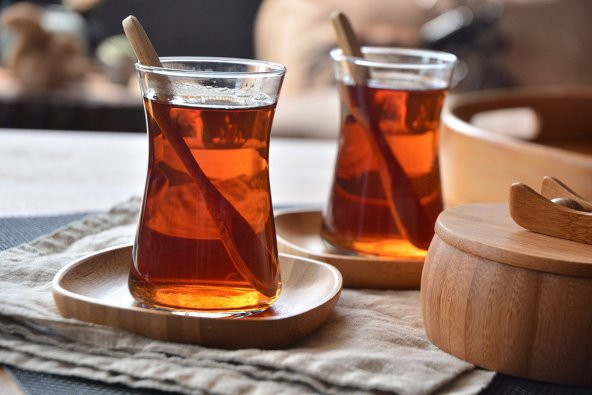 6lı Bambu Kare Çay Tabağı Seti Bardak Altlığı - 3
