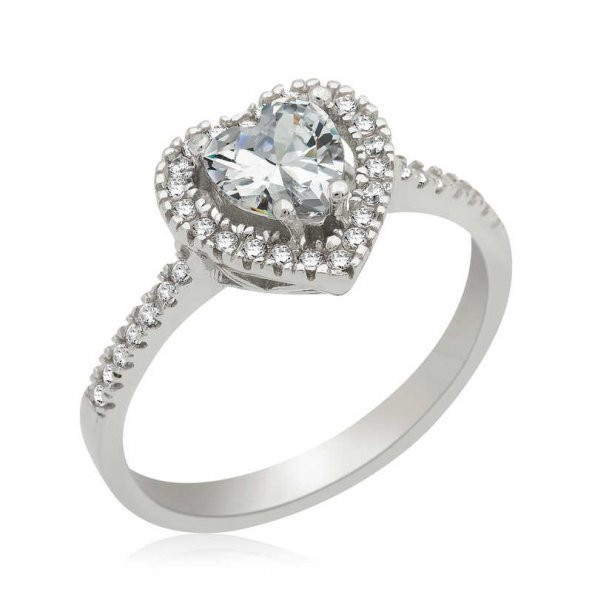 Gümüş Kalpli Bayan Yüzük  SL3129 ürün görseli