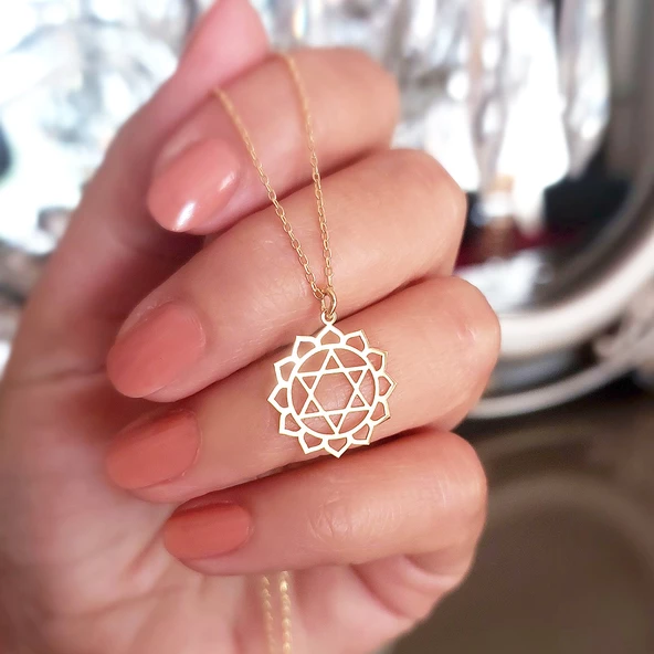 Vaoov 925 Ayar Gümüş Kalp Çakrası Kolye - Resim 3