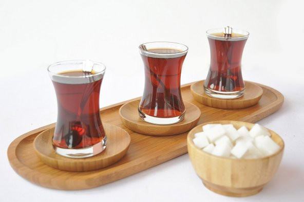 6lı Bambu Yuvarlak Çay Tabağı Seti Bardak Altlığı - 4