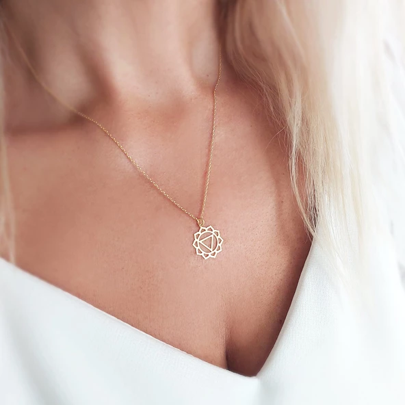 Vaoov 925 Ayar Gümüş Solar Plexus Çakrası Kolye - Resim 5