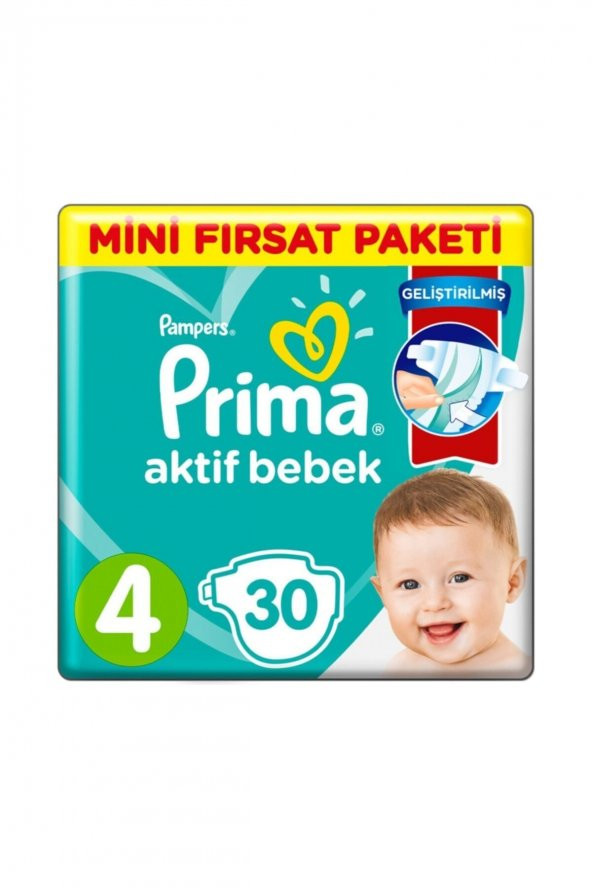 Prima Aktif Bebek Mini Fırsat Paketi 9-14 Kg 4 Beden 30lu