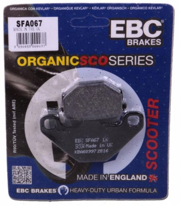 Ebc Sfa067 1991-2001 Kawasaki ZZR 250 Uyumlu Arka Fren Balatası Organik Balata