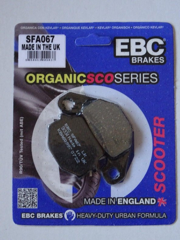Ebc Sfa067 1991-2001 Kawasaki ZZR 250 Uyumlu Arka Fren Balatası Organik Balata - 2