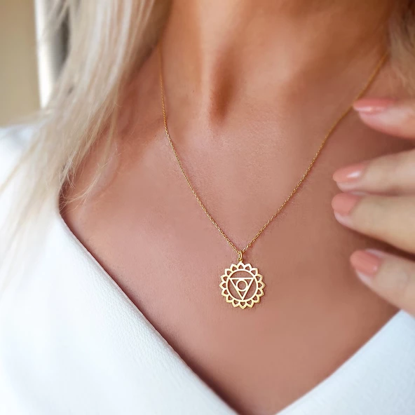 Vaoov 925 Ayar Gümüş Boğaz Çakrası Kolye - Resim 2