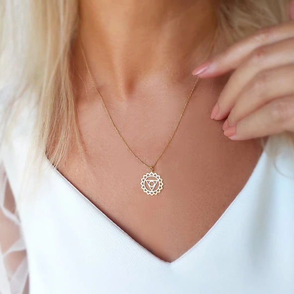 Vaoov 925 Ayar Gümüş Boğaz Çakrası Kolye - Resim 6