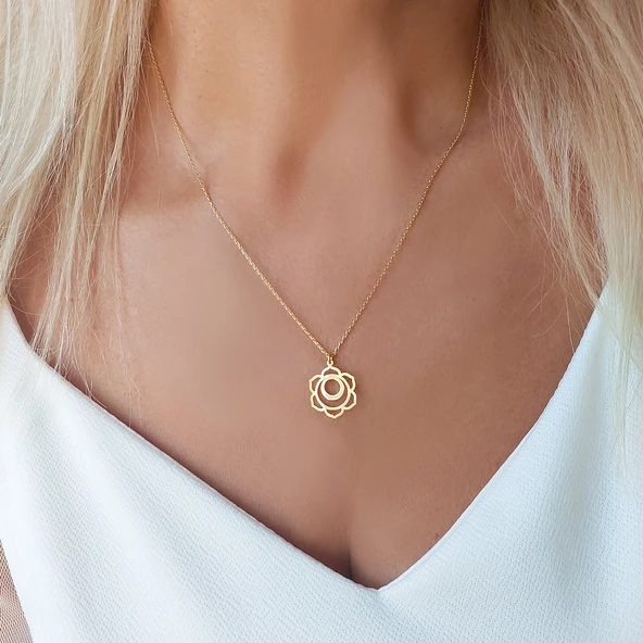 Vaoov 925 Ayar Gümüş Sakral Çakra Kolye - Resim 3