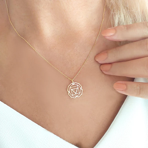 Vaoov 925 Ayar Gümüş Kök Çakra Kolye - Resim 5