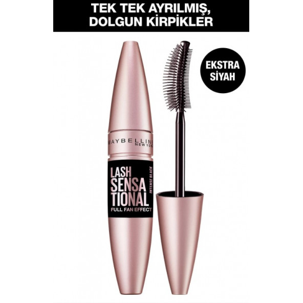 Maybelline New York Lash Sensational Yelpaze Etkili Intense Black Maskara - Ekstra Siyah 3600531230906