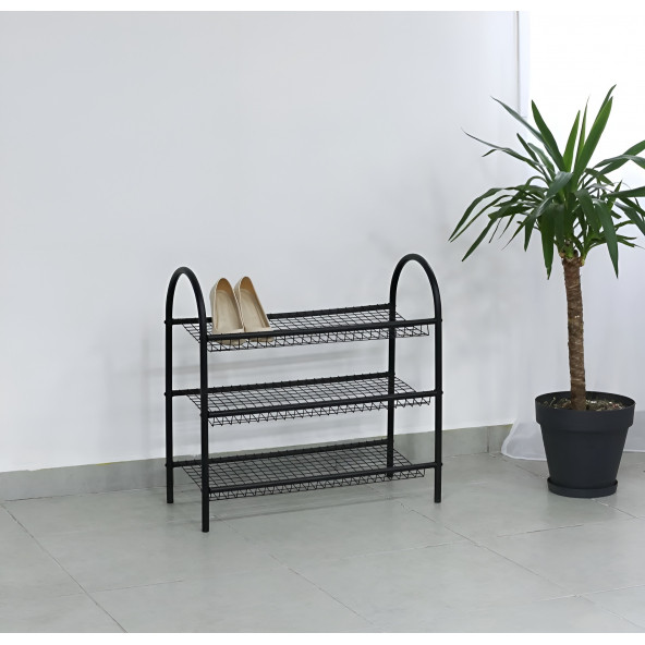 DEKORATİF 3 RAFLI METAL AYAKKABILIK - 2