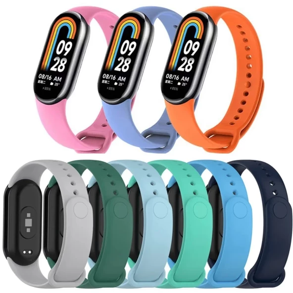 MobaxAksesuar Xiaomi Mi Band 8 / Band 9 Kordon Spor Silikon Kordon Mix