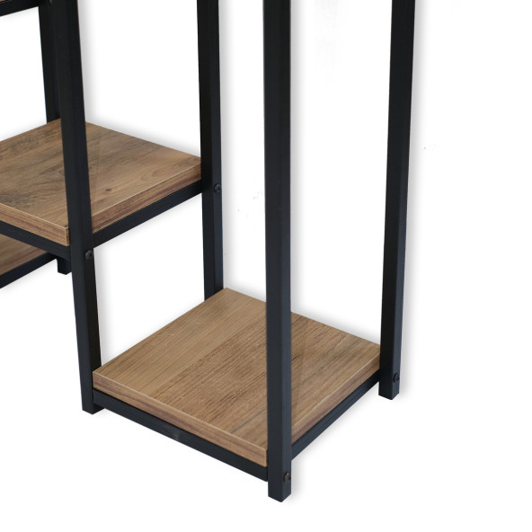 DEKORATİF METAL AHŞAP 6 RAFLI SAKSI STANDI KATLI DİKEY SAKSILIK ÇİÇEKLİK GARDEN - 7