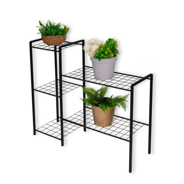 DEKORATİF METAL AYAKLI 5 TEL RAFLI SAKSI STANDI KATLI SAKSILIK ÇİÇEKLİK BAHÇE VE BALKON DEKORU GARDEN - 8