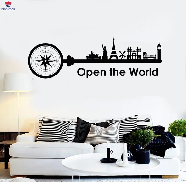Oturma Odası, Ofis, Dükkan Duvar Sticker Seyahat Alıntı Turizm Dekor Sanat Çıkartmaları Eşsiz Hediyelik