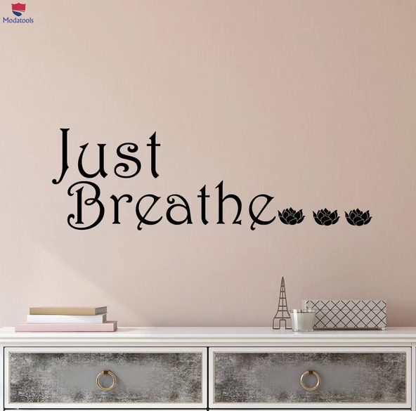 Oturma Odası, Ofis, Dükkan Duvar süslü çıkartmalar Alıntı Sözler İlham Verici Meditasyon Odası Sadece Nefes Harfler ürün görseli 1