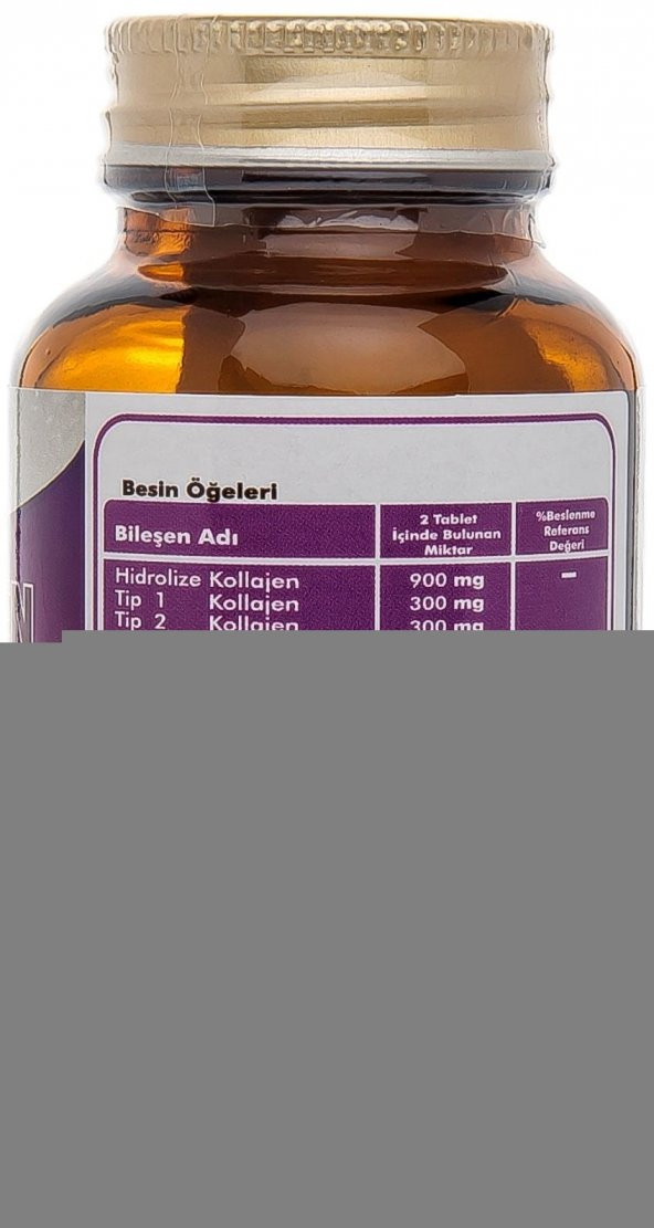 Yurdavit Hidrolize Kolajen Tip 1-2-3 2x50 Tablet Hyaluronik Asit C Vitamini Hydrolyzed Collagen - 3