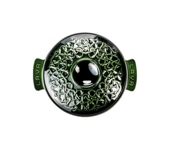 Lava Yuvarlak Tencere 26 cm Demir Döküm Tencere Majolica Yeşil - 2