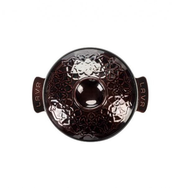 Lava Yuvarlak Tencere 26 cm Demir Döküm Tencere Majolica Mor - 2