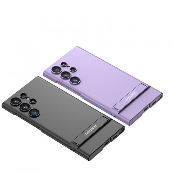 Samsung Galaxy S23 Ultra Kılıf Kamera Korumalı Dikey Standlı Ays Kapak - Resim 4