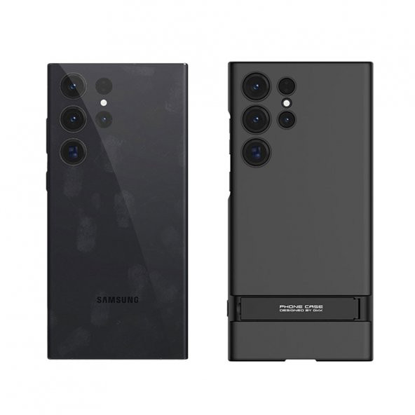 Samsung Galaxy S23 Ultra Kılıf Kamera Korumalı Dikey Standlı Ays Kapak - Resim 5