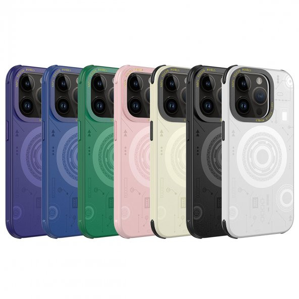 Apple iPhone 14 Pro Kılıf Buton Tasarım Köşe Korumalı Wireless Şarj Özellikli Desenli Hot Kapak - 3