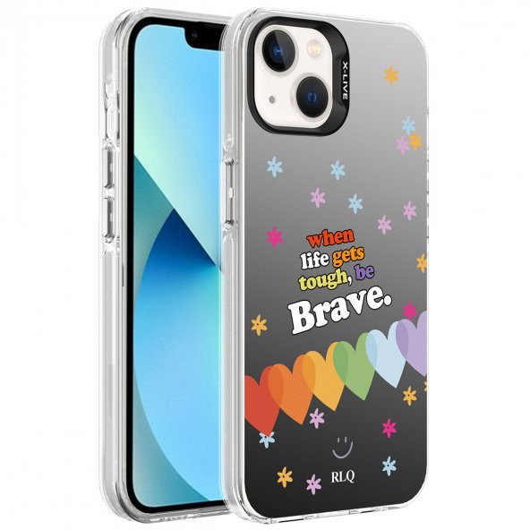 Apple iPhone 13 Kılıf Desenli Catchword Silver Sert Kapak - 2