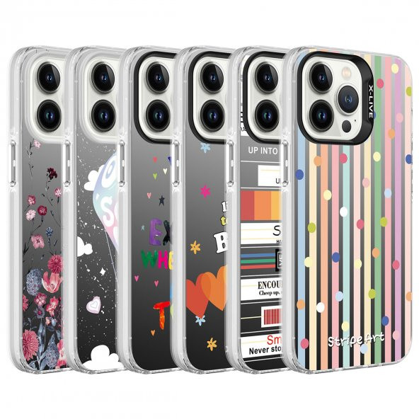 Apple iPhone 13 Pro Kılıf Desenli Catchword Silver Sert Kapak - 3