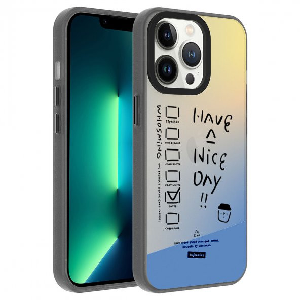 Apple iPhone 13 Pro Max Kılıf Desenli Mesajlı Dragon Sert Kapak - 2
