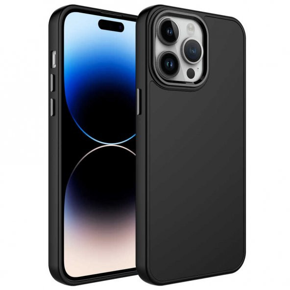 Apple iPhone 13 Pro Max Kılıf İçi Kadife Metal Çerçeve ve Buton Tasarımlı Silikon Zore Luna Kapak - 2