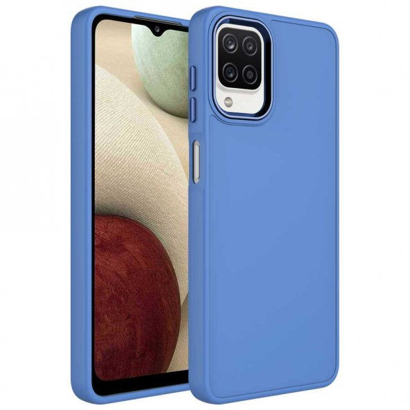 Samsung Galaxy M32 Kılıf İçi Kadife Metal Çerçeve ve Buton Tasarımlı Silikon Zore Luna Kapak - 2