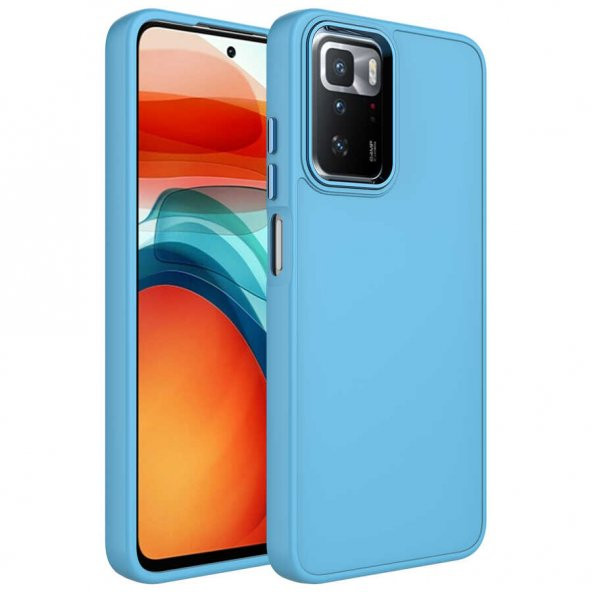 Xiaomi Redmi 10 Kılıf İçi Kadife Metal Çerçeve ve Buton Tasarımlı Silikon Zore Luna Kapak - 2