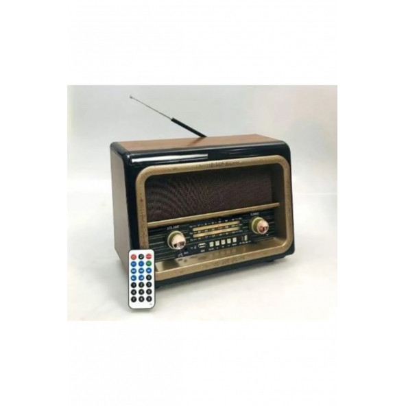 Bluetooth Kumandalı Md-1911-bt Şarjlı Nostaljik Fm Radyo Usb/sd/mp3