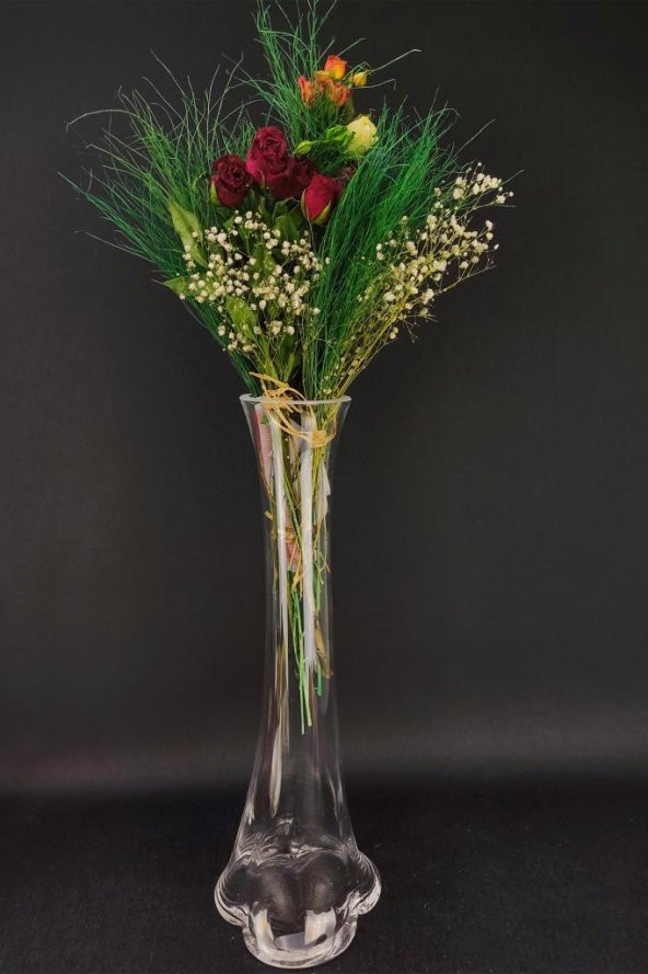 Digithome Fil Ayağı Cam Dekoratif Vazo 60 Cm - 2