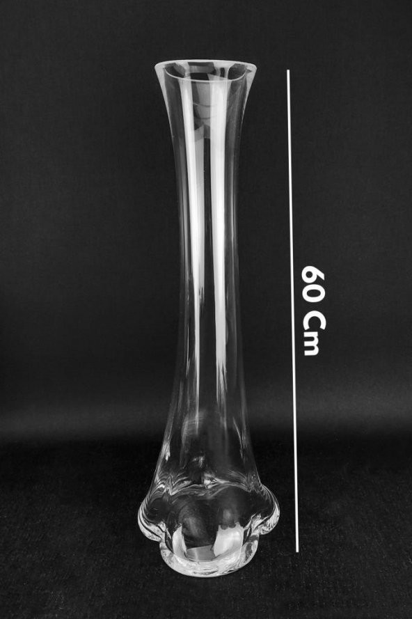 Digithome Fil Ayağı Cam Dekoratif Vazo 60 Cm - 3