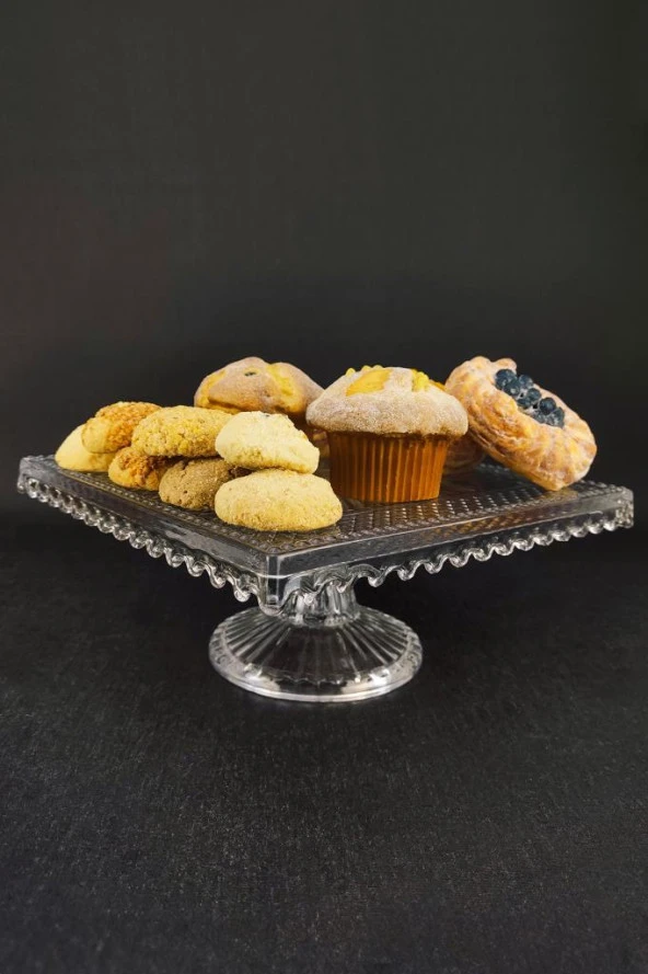 Digithome Cam Kek ve Pasta Sunum Standı Kare 25 Cm – SN.KRR.001