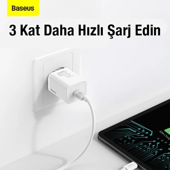 Baseus Super Şarj Akım Korumalı 30W Type-C Şarj Adaptörü İphone 11 12 13 14 15 Pro Max Şarj Başlık - 8