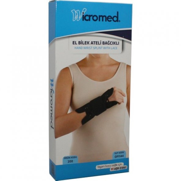 Wicromed El Bilek Splinti Airtex Siyah Standart Sag