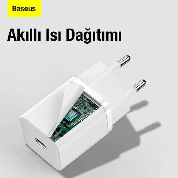Baseus Super Şarj Akım Korumalı 30W Type-C Şarj Adaptörü İphone 11 12 13 14 15 Pro Max Şarj Başlık - 9