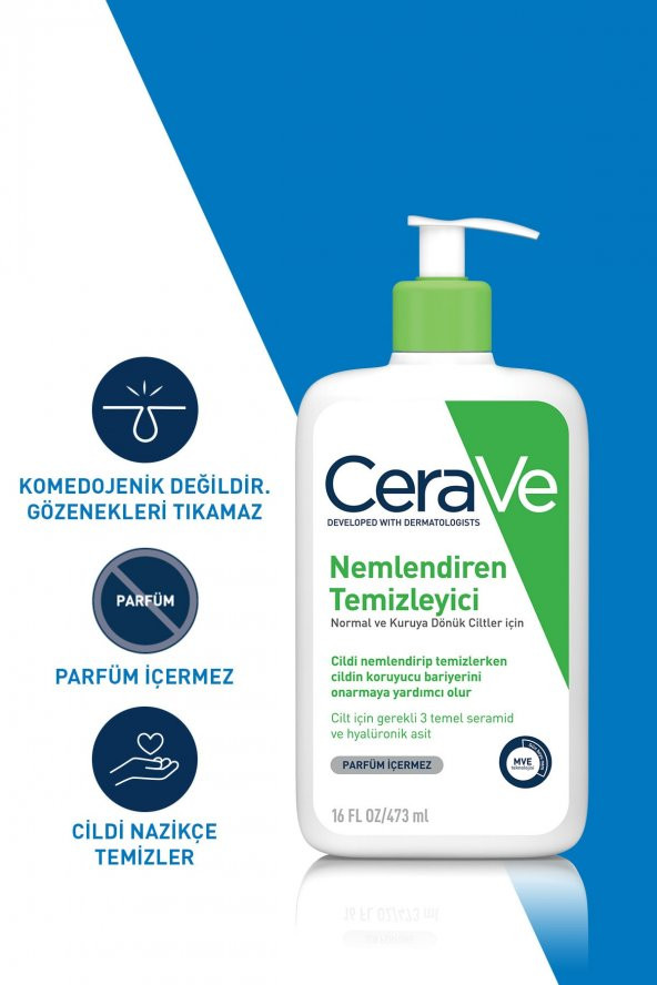 Cerave Nemlendiren Temizleyici Seramid&hyalüronik Asit Kuru & Normal Ciltler Yüz Vücut 473 ml - 6
