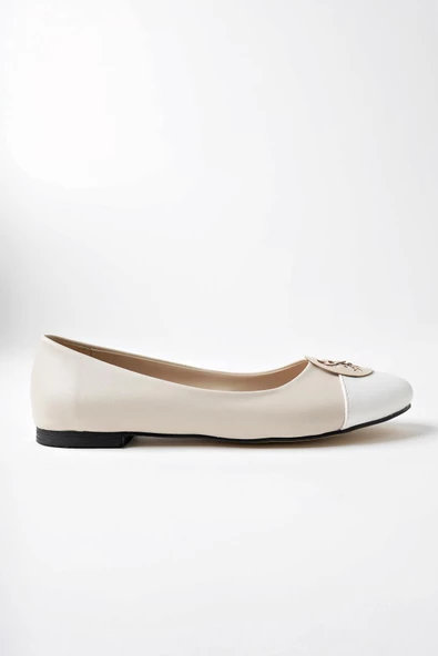 Muggo VARGAS Garantili Günlük Ortopedik Şık Tarz ve Rahat Kadın Tokalı Babet - 10