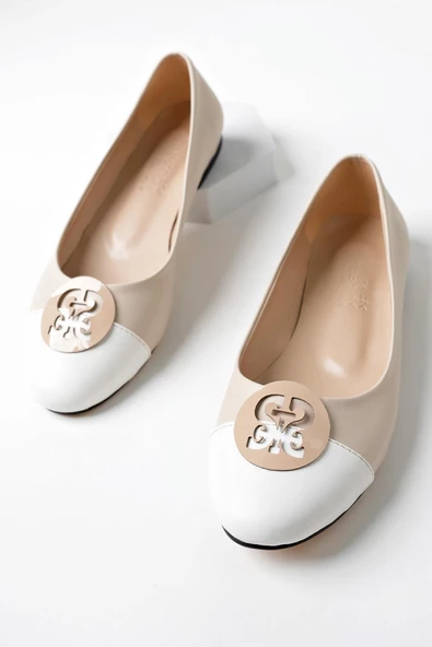 Muggo VARGAS Garantili Günlük Ortopedik Şık Tarz ve Rahat Kadın Tokalı Babet - 6