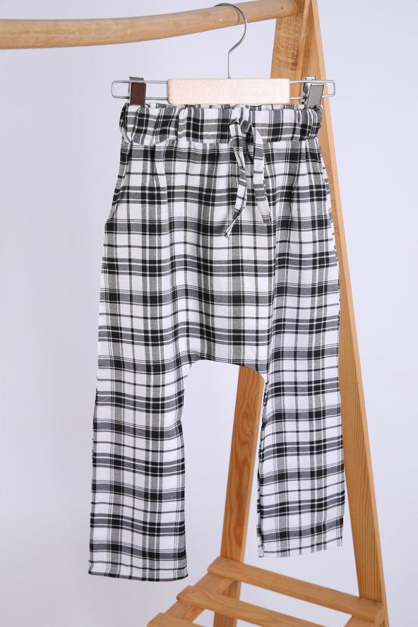 Babyhola Pamuk Bluz Ekose Pantolon Kız Çocuk Salaş Takım 1153 - 8