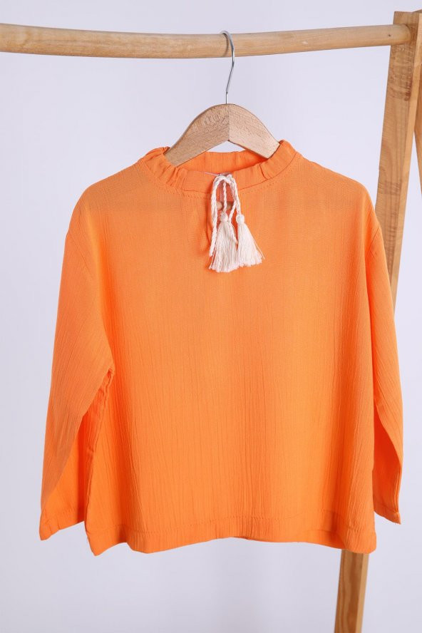 Babyhola Pamuk Bluz Keten Çizgili Pantolon Kız Erkek Çocuk Salaş Takım 1443 - Resim 2