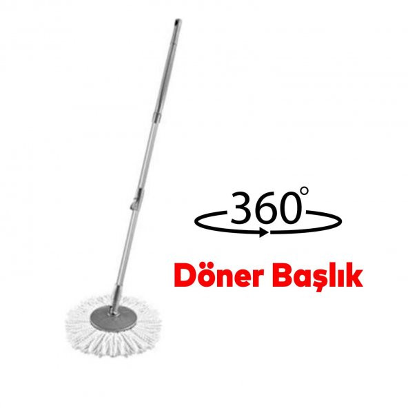 Yüzey Yer Temizleme Süper Emici Sillgech 360 Derece Dönen Saplı Mikrofiber Yedek Mop Paspas Set - 5