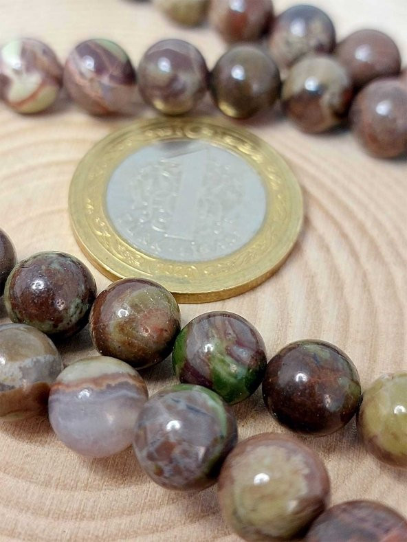 Jasper Taşı YARIM Dizi 8-8,5mm Aralığı (43140) (18cm uzunluğundadır) ürün görseli